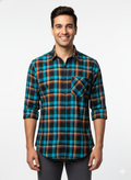 Men’s Premium Cotton Checks Shirt | Teal & Beige Checks (Copy) (Copy) (Copy) (Copy) (Copy)