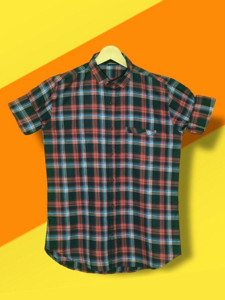 Men’s Premium Cotton Checks Shirt | Teal & Beige Checks (Copy) (Copy)