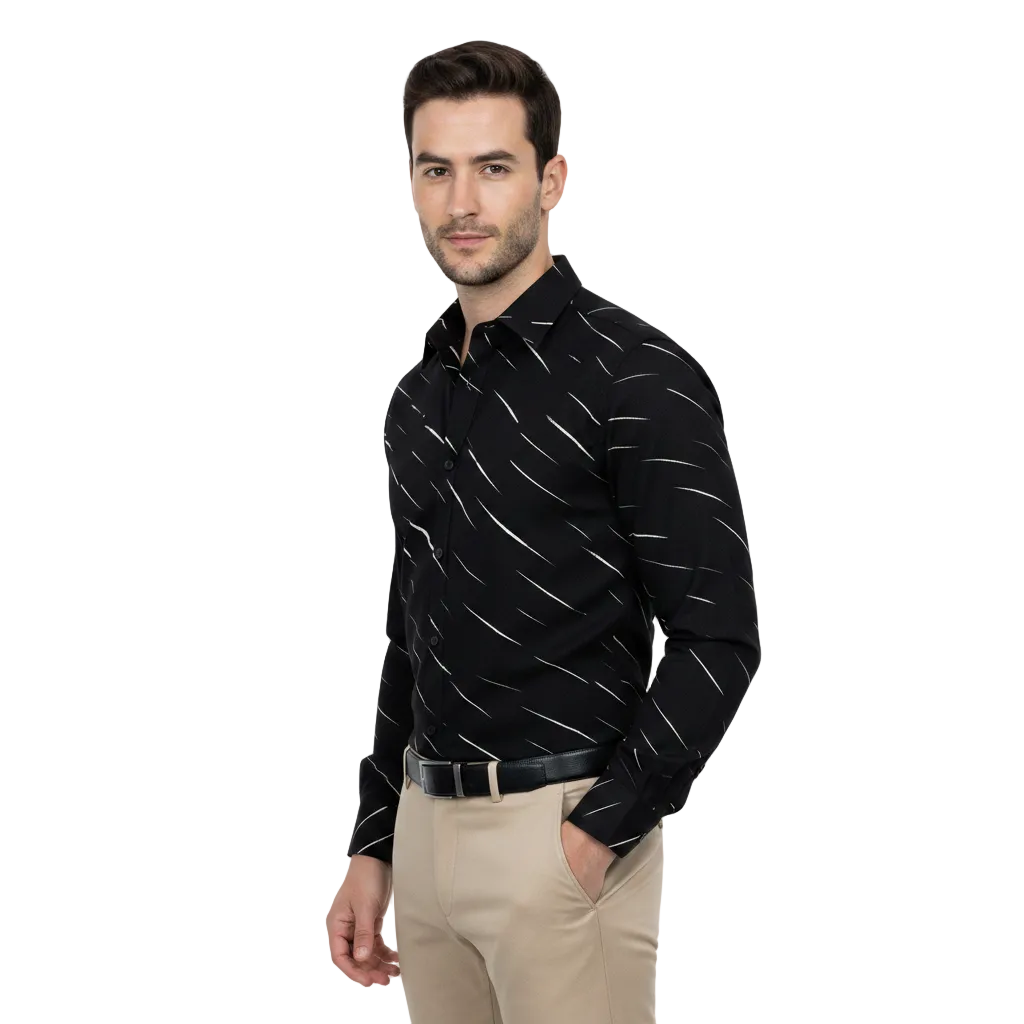 Black Abstract Shirt P137