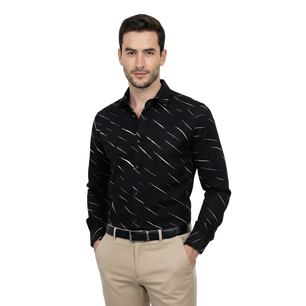 Black Abstract Shirt P137