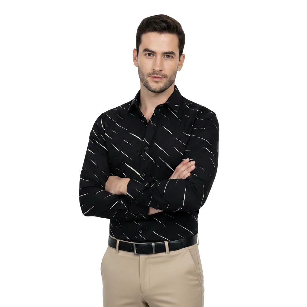 Black Abstract Shirt P137