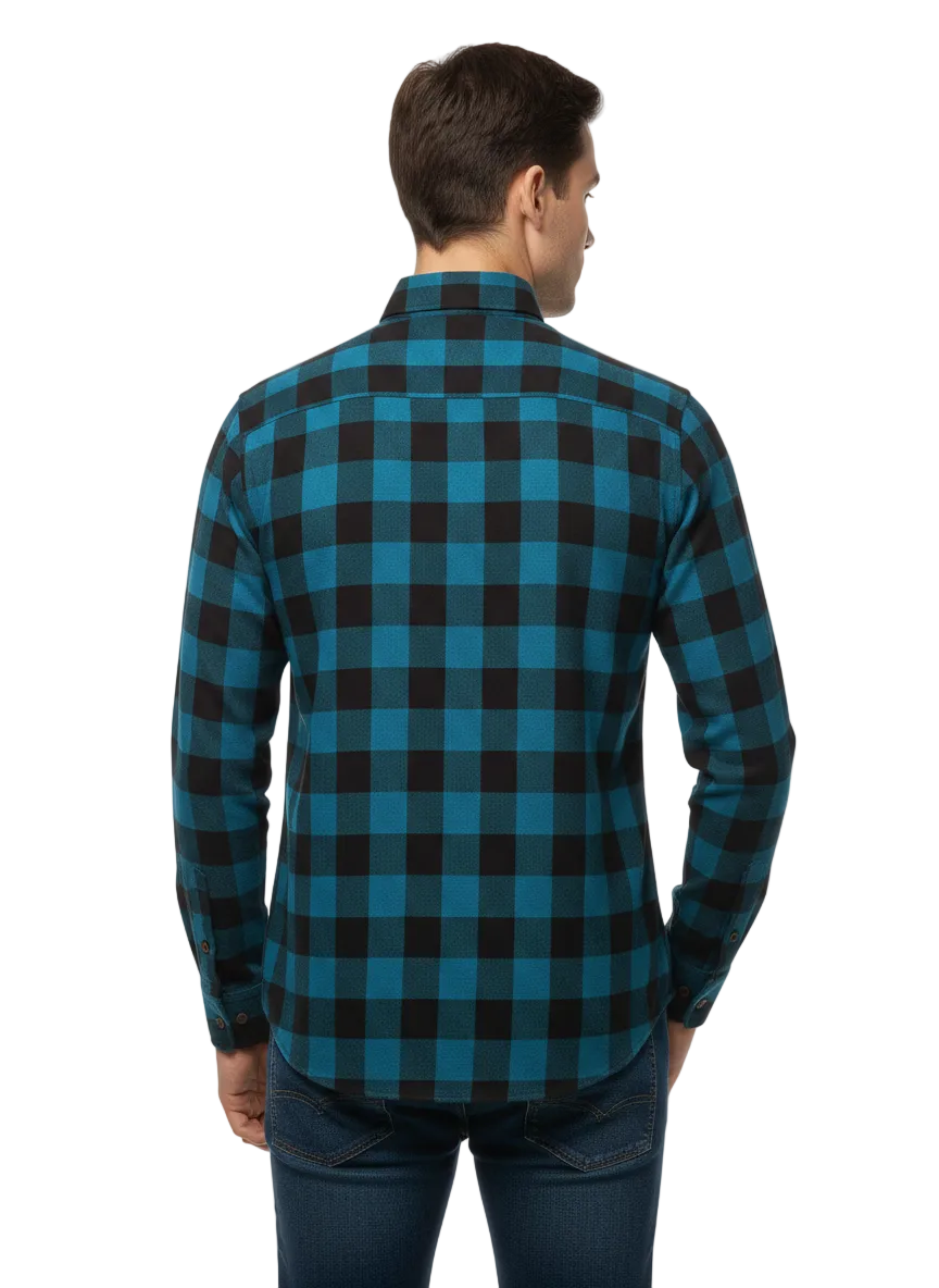 Blue and Black Checks Shirt H191