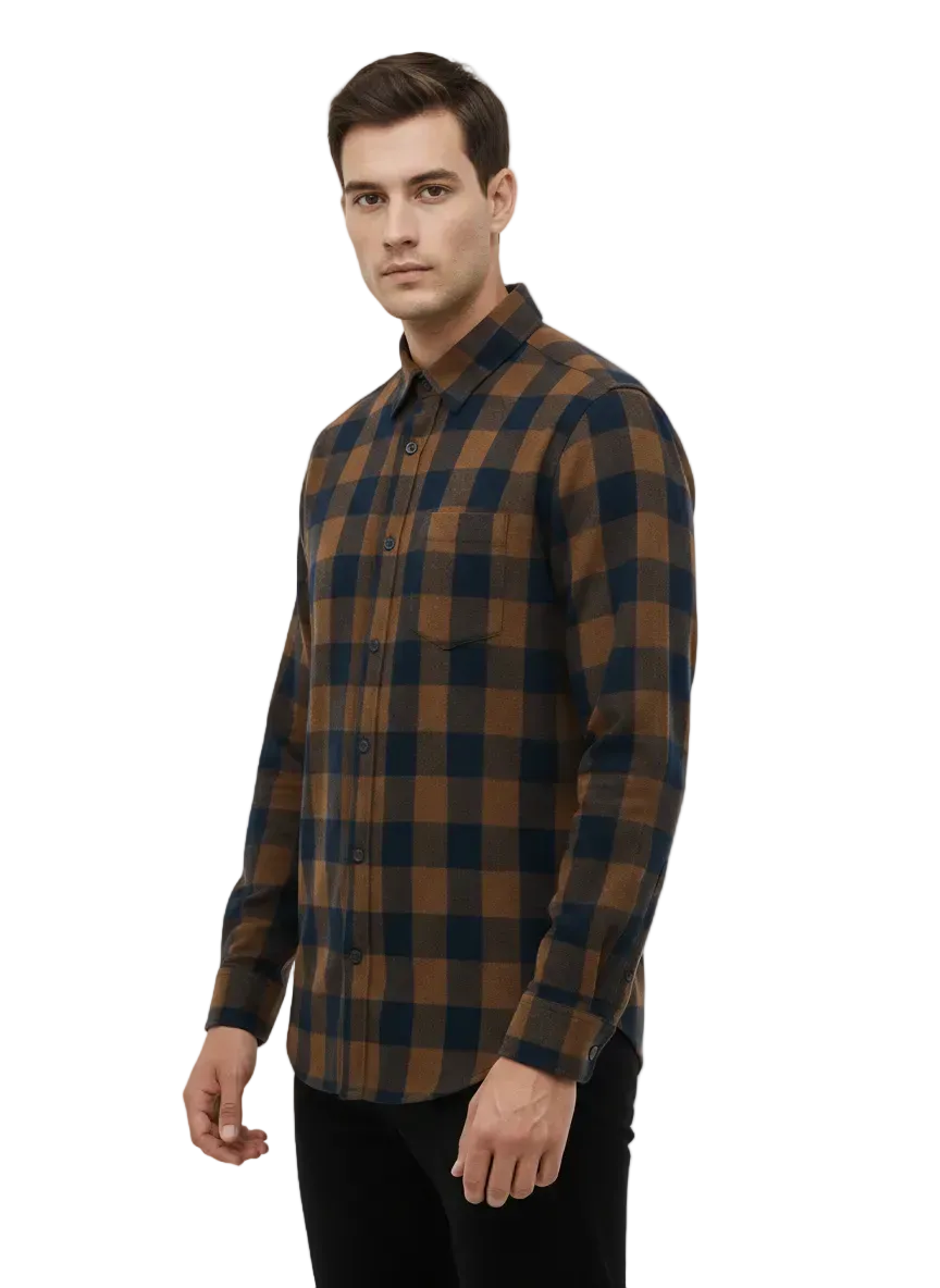 Brown and Black Checks Shirt H190