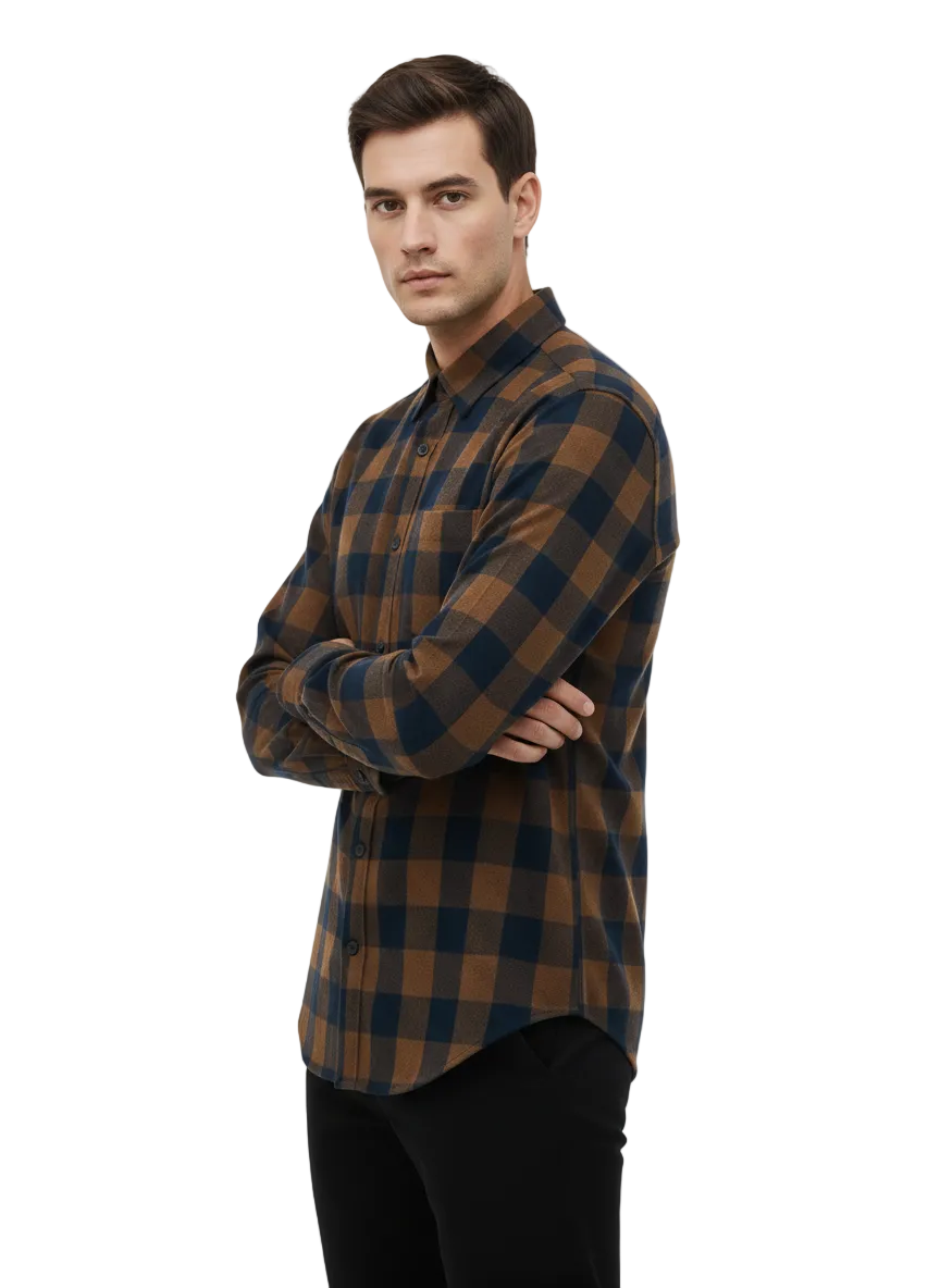 Brown and Black Checks Shirt H190