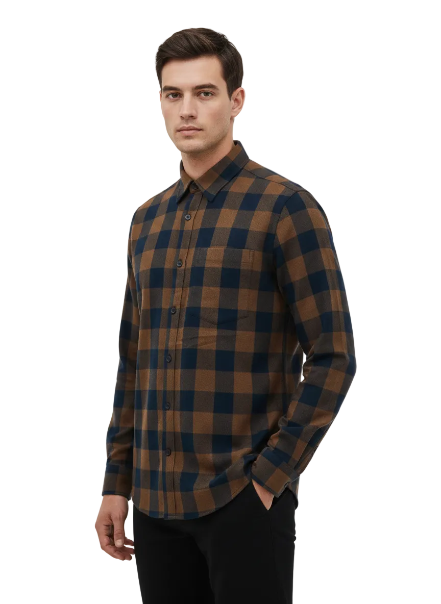 Brown and Black Checks Shirt H190