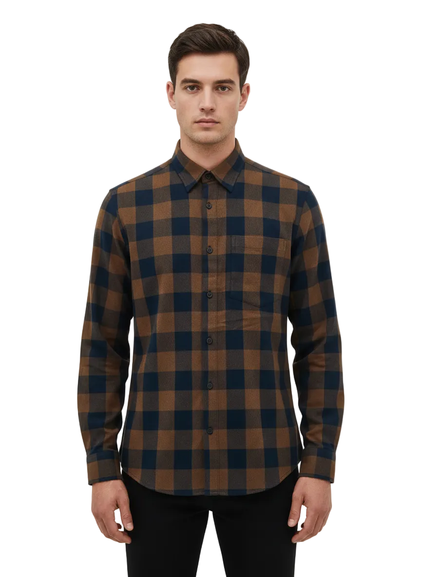 Brown and Black Checks Shirt H190