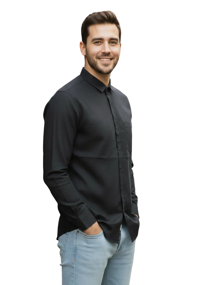 Black Linen Shirt - L238