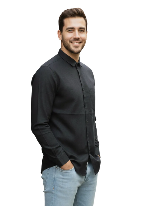 Black Linen Shirt - L238