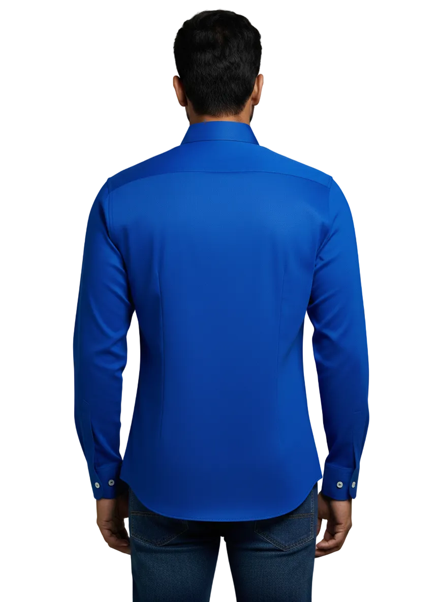 Dark Blue Fine Cotton Shirt - F163