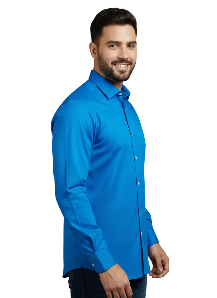 Deep Blue Fine Cotton Shirt - F158