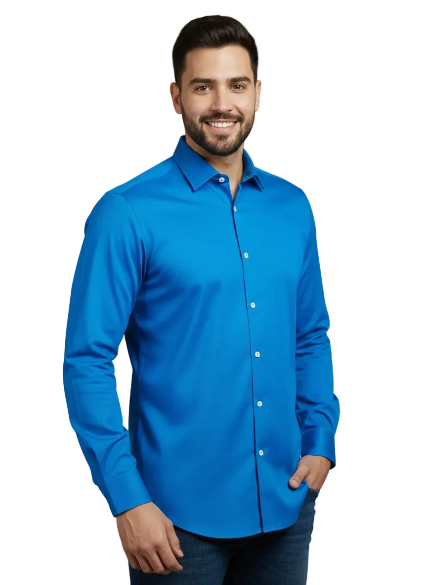Deep Blue Fine Cotton Shirt - F158