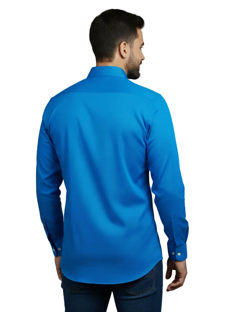 Deep Blue Fine Cotton Shirt - F158