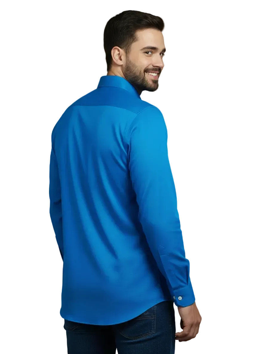 Deep Blue Fine Cotton Shirt - F158