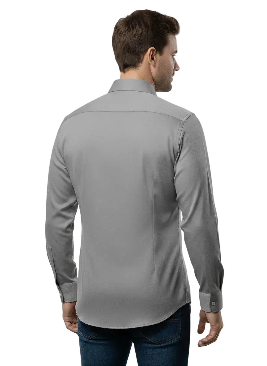 Grey Fine Cotton Shirt - F173