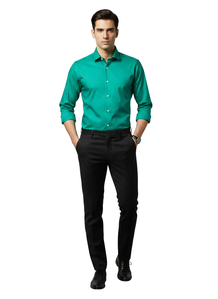 Green Fine Cotton Shirt - F168
