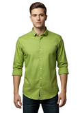 Olive Green Fine Cotton Shirt - F371