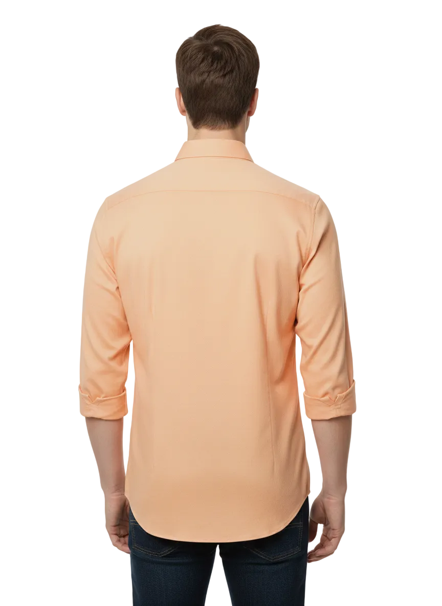 Light Orange Fine Cotton Shirt - F153