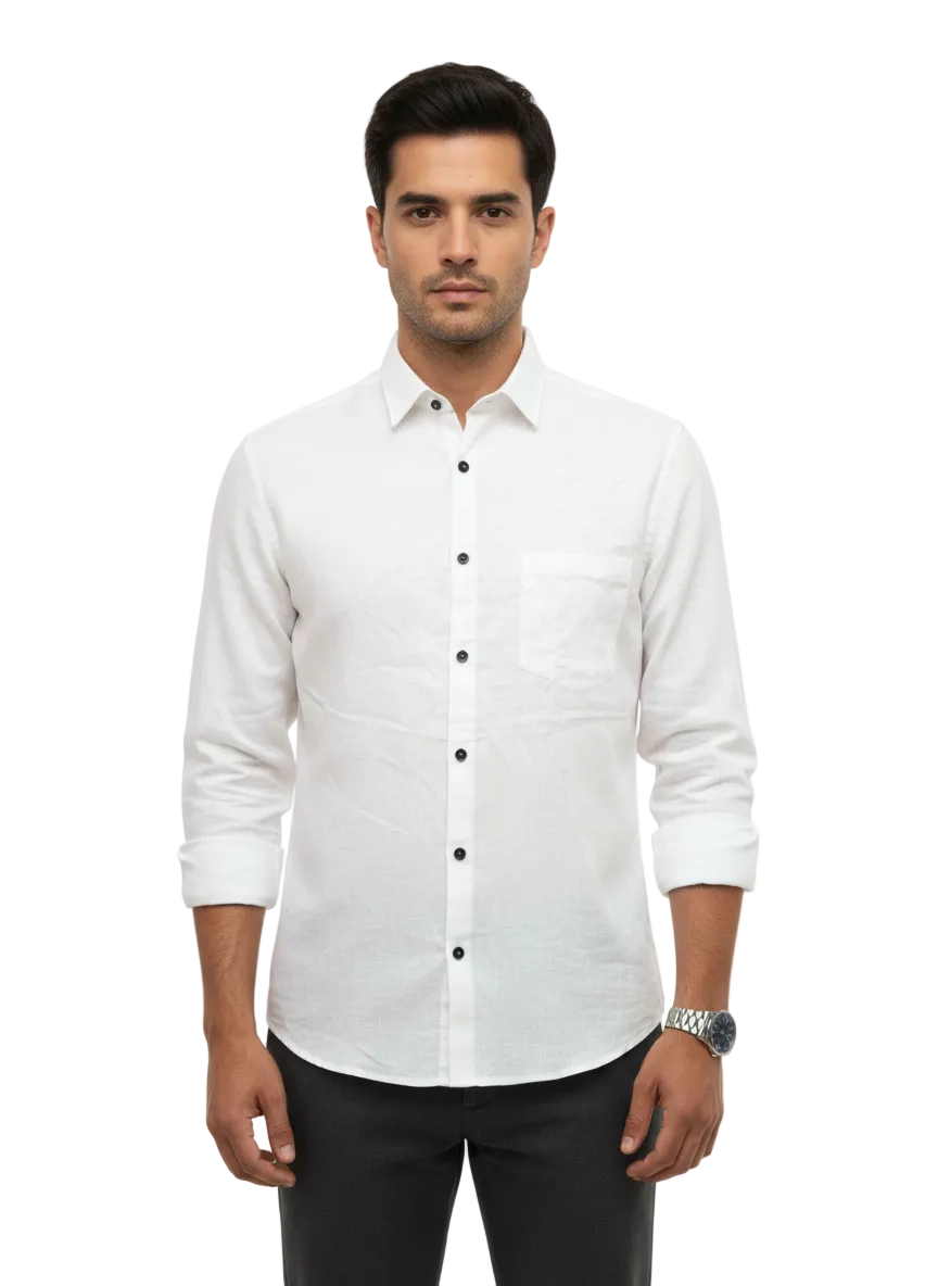 White Linen Shirt - L230