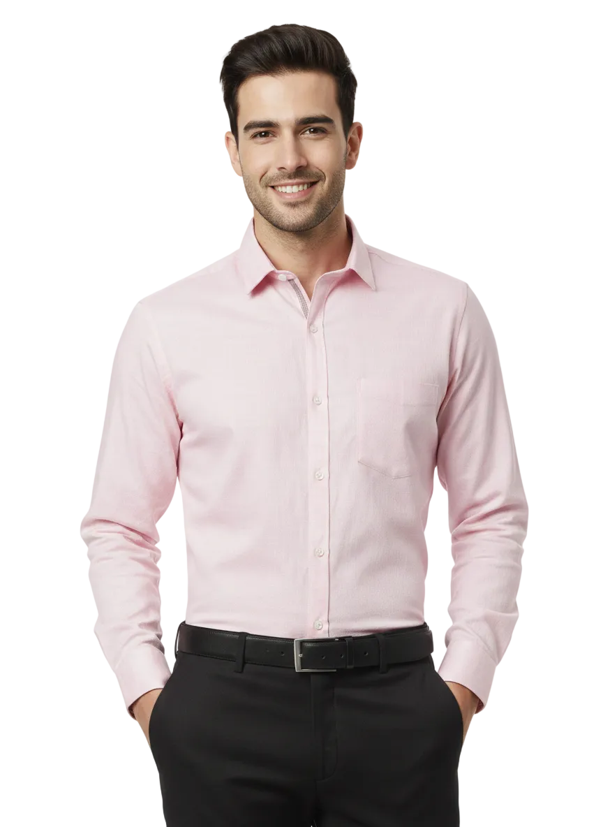 Light Pink Fine Cotton Shirt - F162