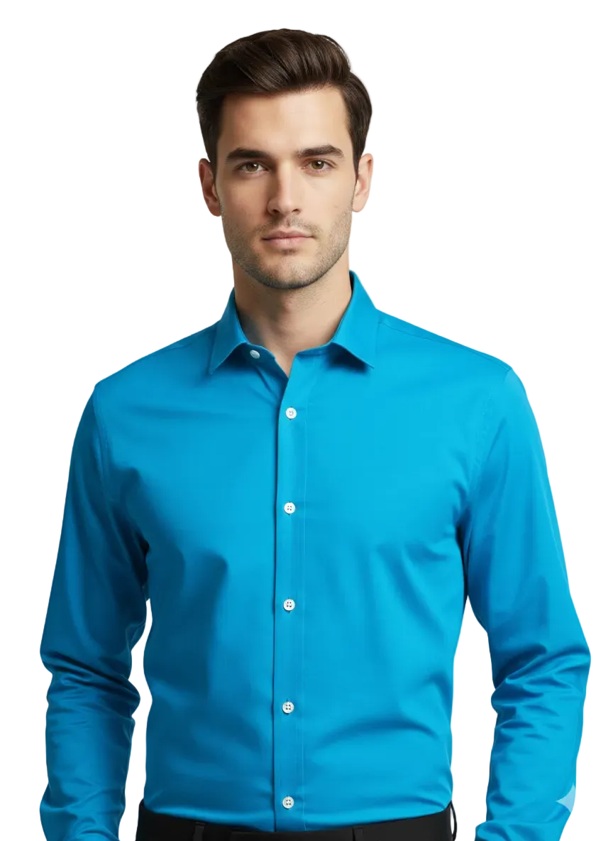 Olympic Blue Fine Cotton Shirt - F157