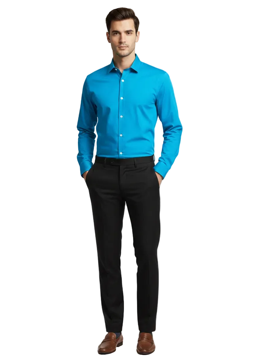 Olympic Blue Fine Cotton Shirt - F157