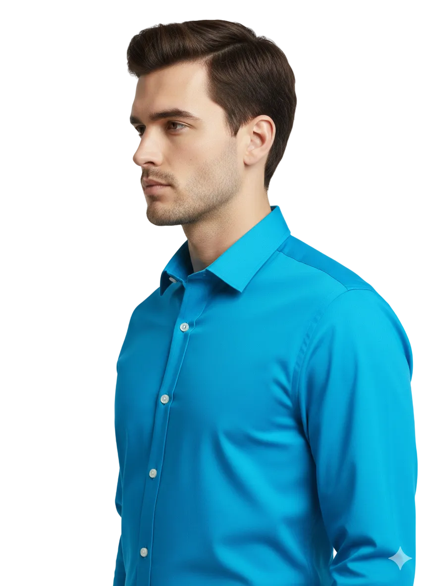 Olympic Blue Fine Cotton Shirt - F157