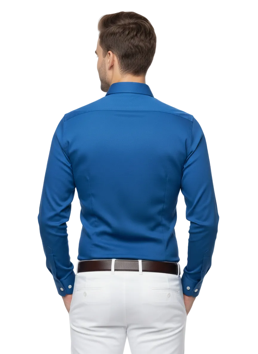 Navy Blue Fine Cotton Shirt - F170