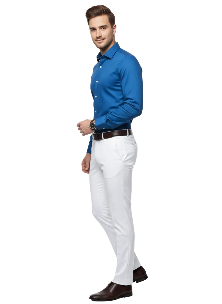 Navy Blue Fine Cotton Shirt - F170