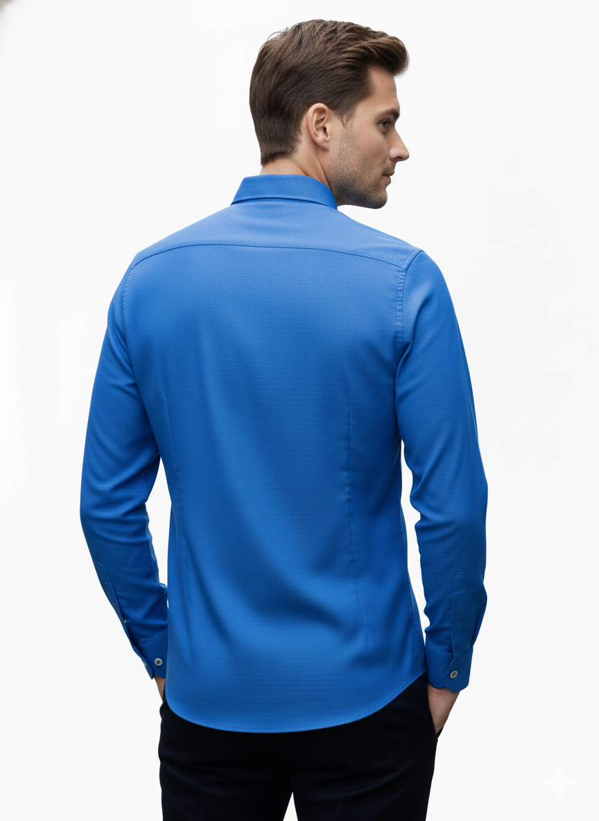 Dark Blue Pure Cotton Shirt - A308