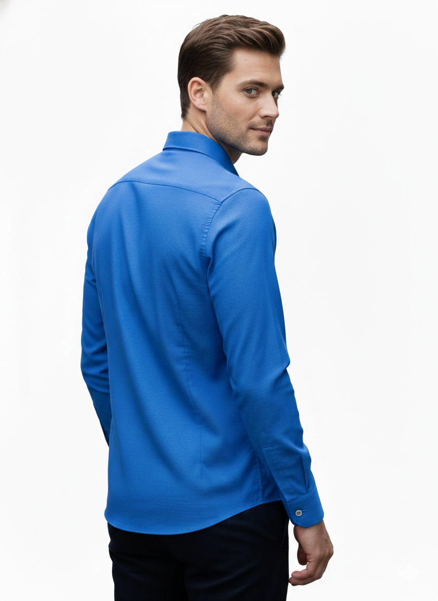 Dark Blue Pure Cotton Shirt - A308