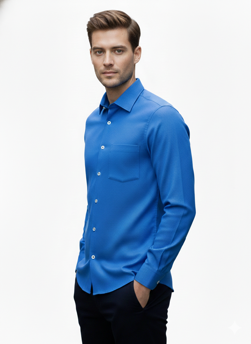 Dark Blue Pure Cotton Shirt - A308