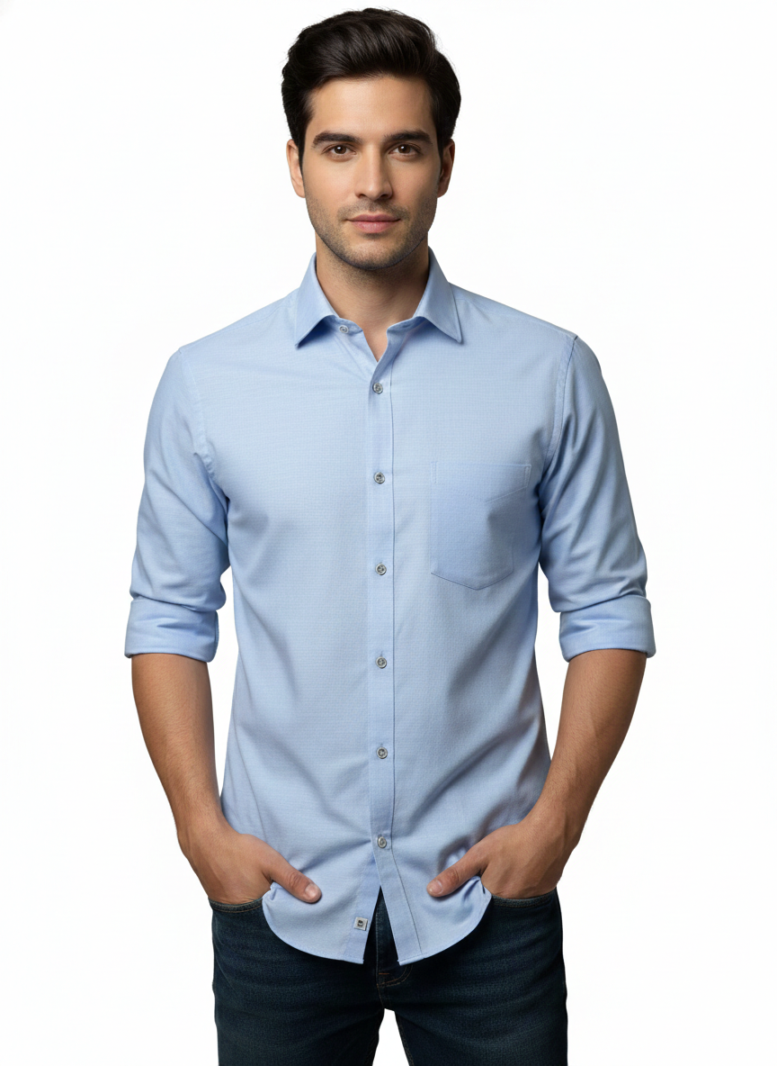 Light Blue Pure Cotton Shirt - A310