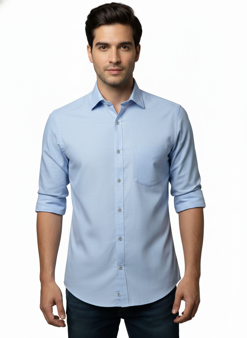 Light Blue Pure Cotton Shirt - A310
