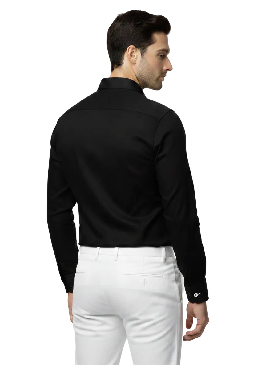Black Pure Cotton Shirt - A302