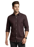 Dark Brown Pure Cotton Shirt- A300