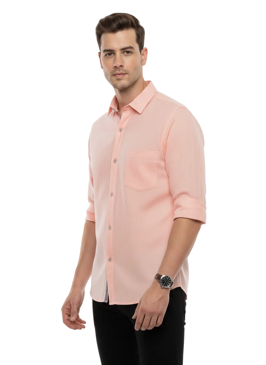 Peach Pure Cotton Shirt- A305