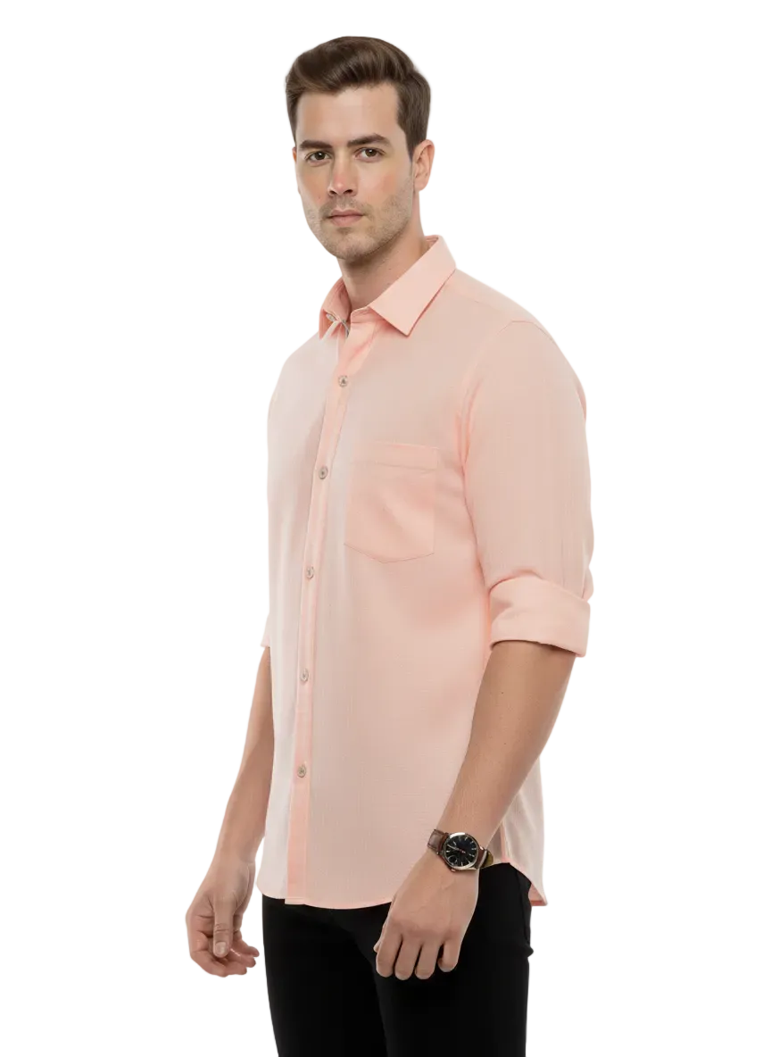 Peach Pure Cotton Shirt- A305