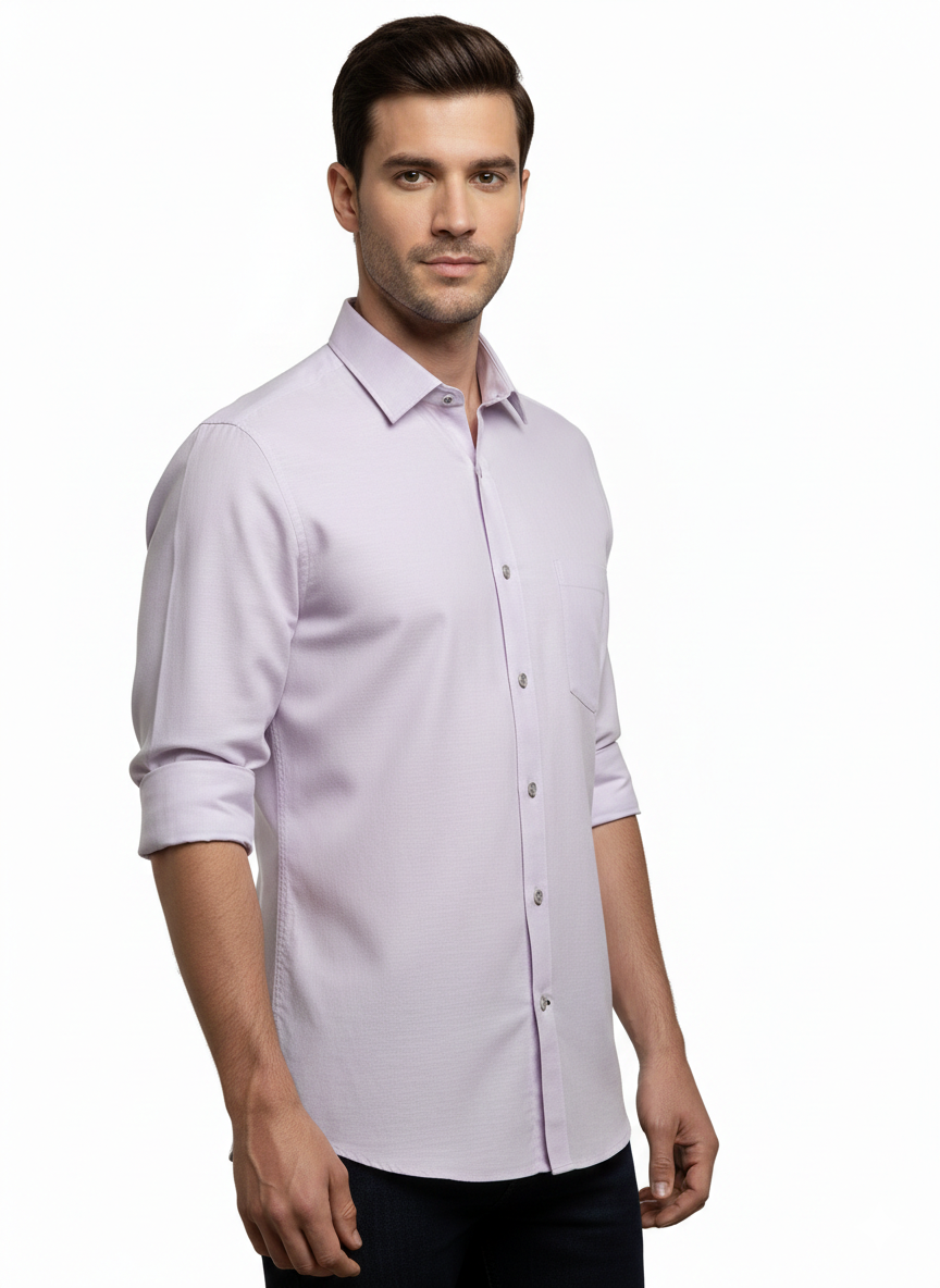 Light Purple Pure Cotton Shirt- A307