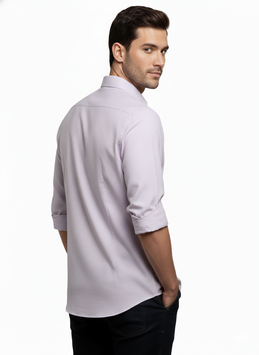 Light Purple Pure Cotton Shirt- A307