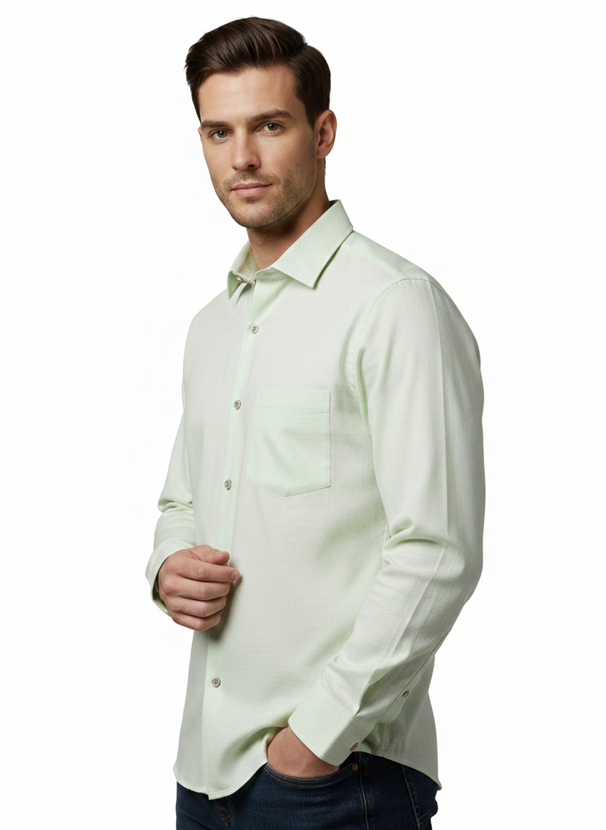 Light Green Cotton Shirt - A312