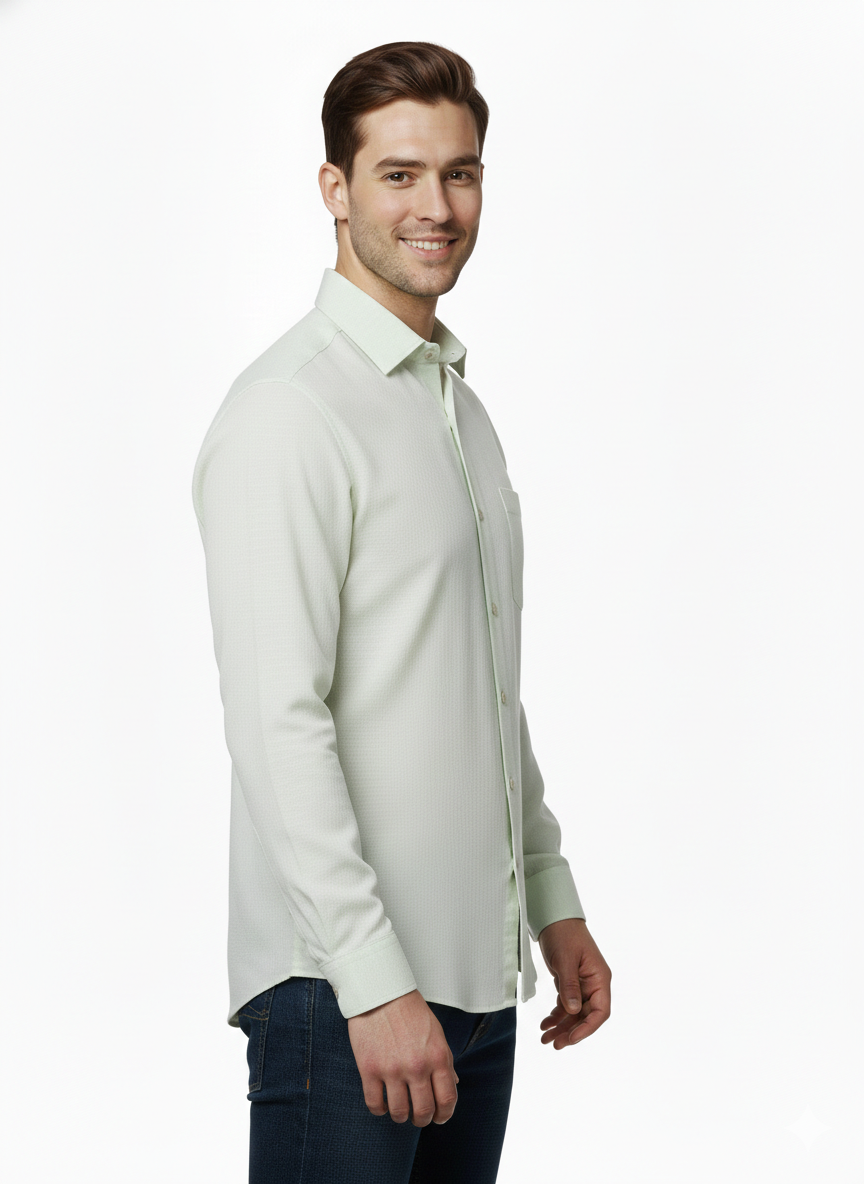 Light Green Cotton Shirt - A312