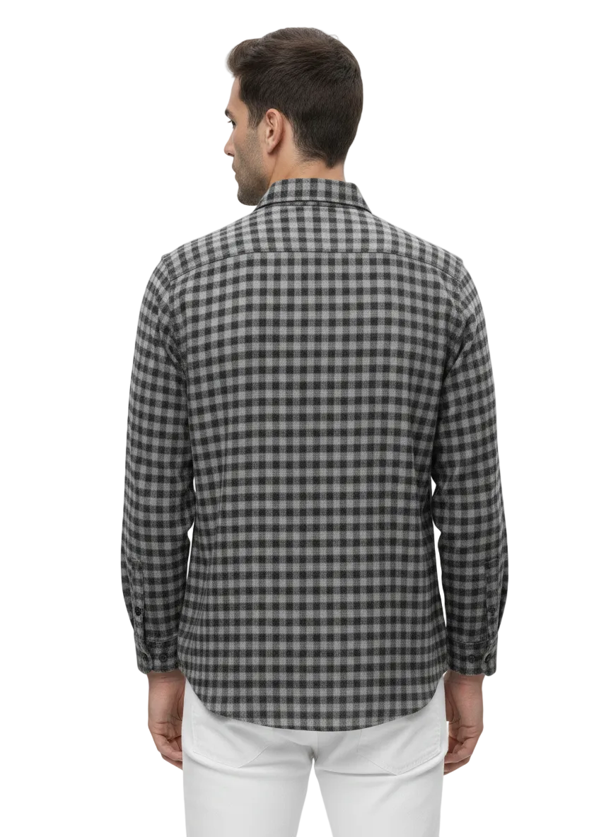 Grey and Black Checks Shirt H194