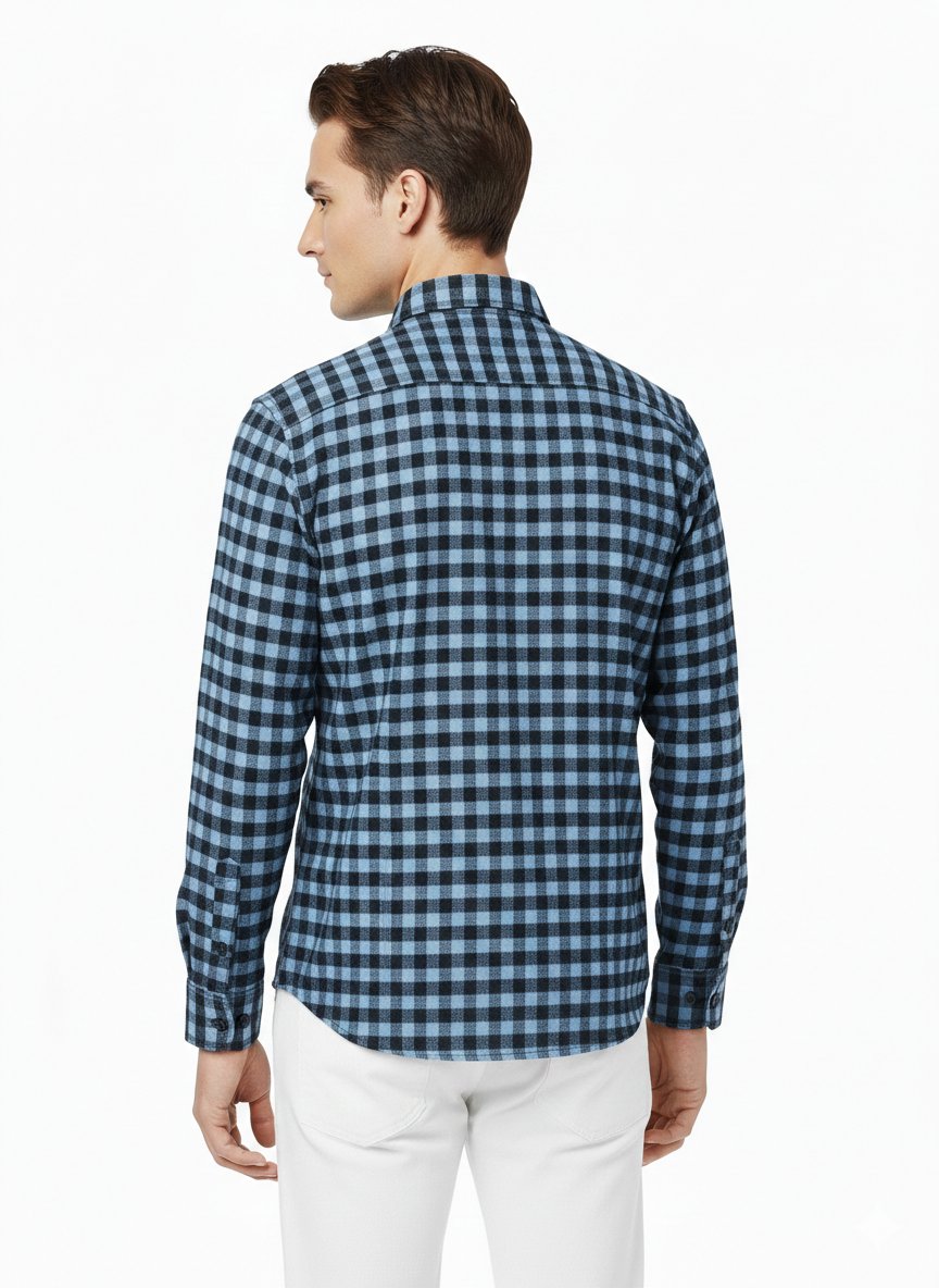 Blue and Black Checks Shirt H195