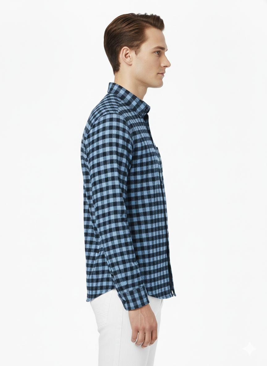 Blue and Black Checks Shirt H195