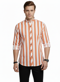 Orange and White Lining Shirt H228