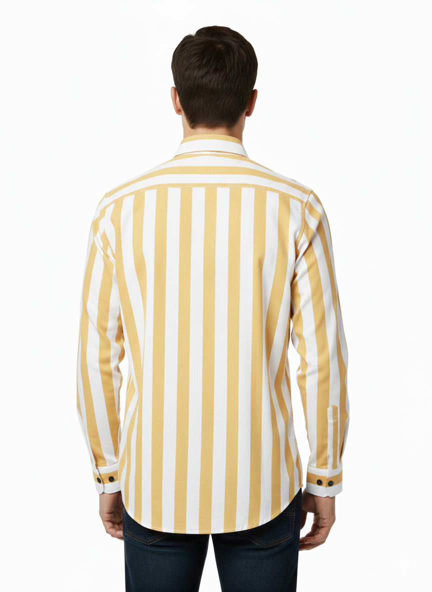Yellow and White Lining Shirt H227