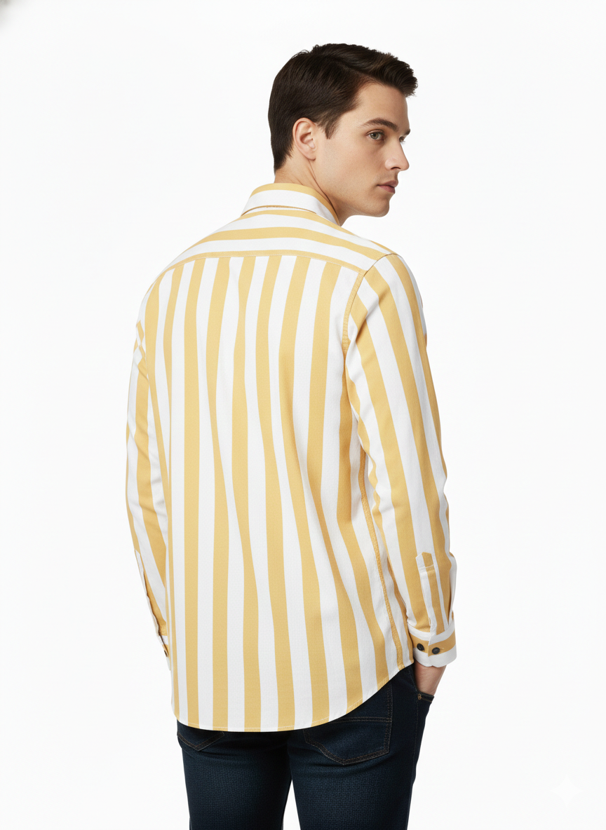 Yellow and White Lining Shirt H227