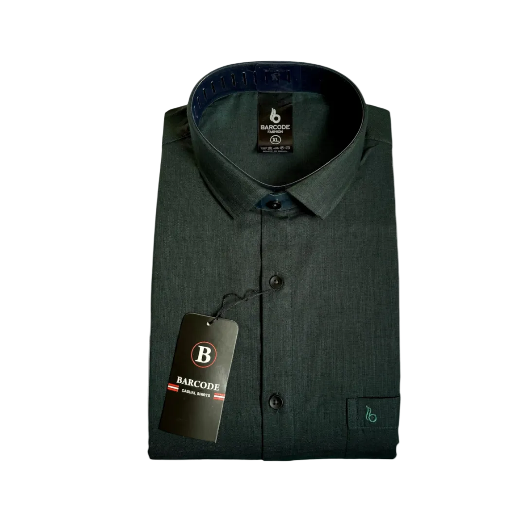 Dark Green Linen Shirt - L239