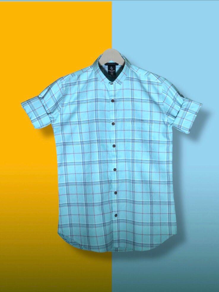 Men’s Premium Cotton Checks Shirt | Teal & Beige Checks (Copy) (Copy) (Copy)