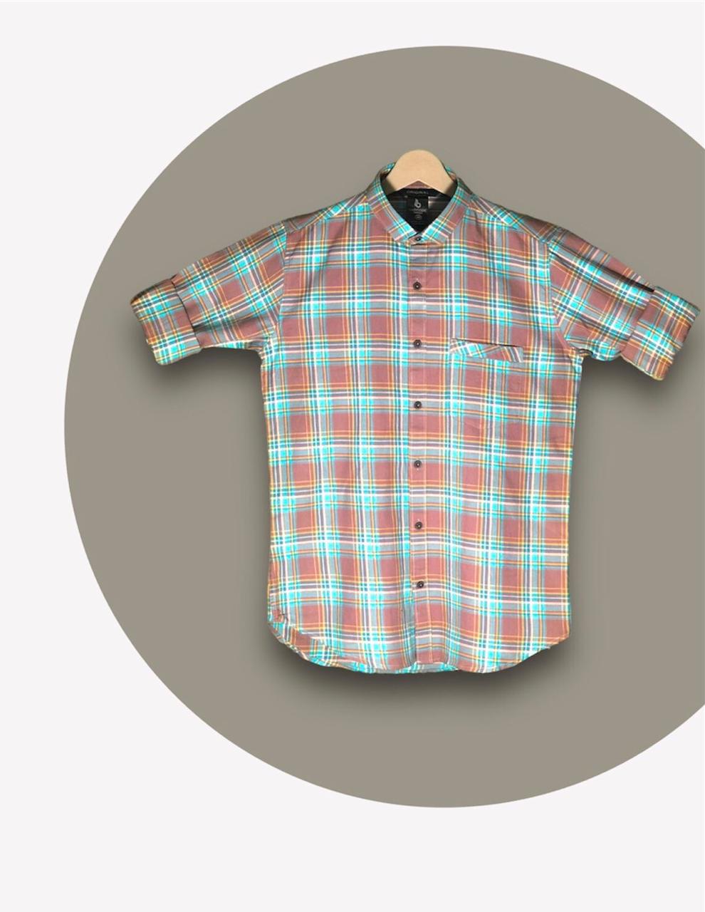 Men’s Premium Cotton Checks Shirt | Teal & Beige Checks (Copy) (Copy)